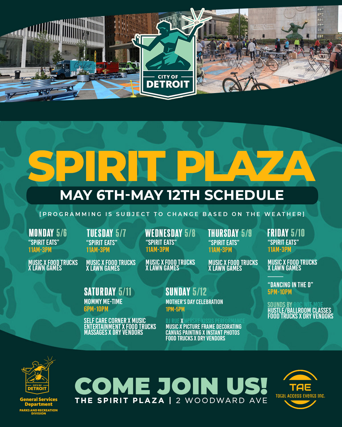 Spirit Plaza Event May 6-12