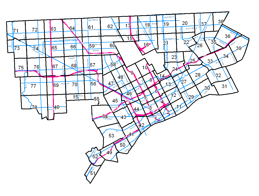 Detroit Area Code Map Zoning Map Index | City Of Detroit