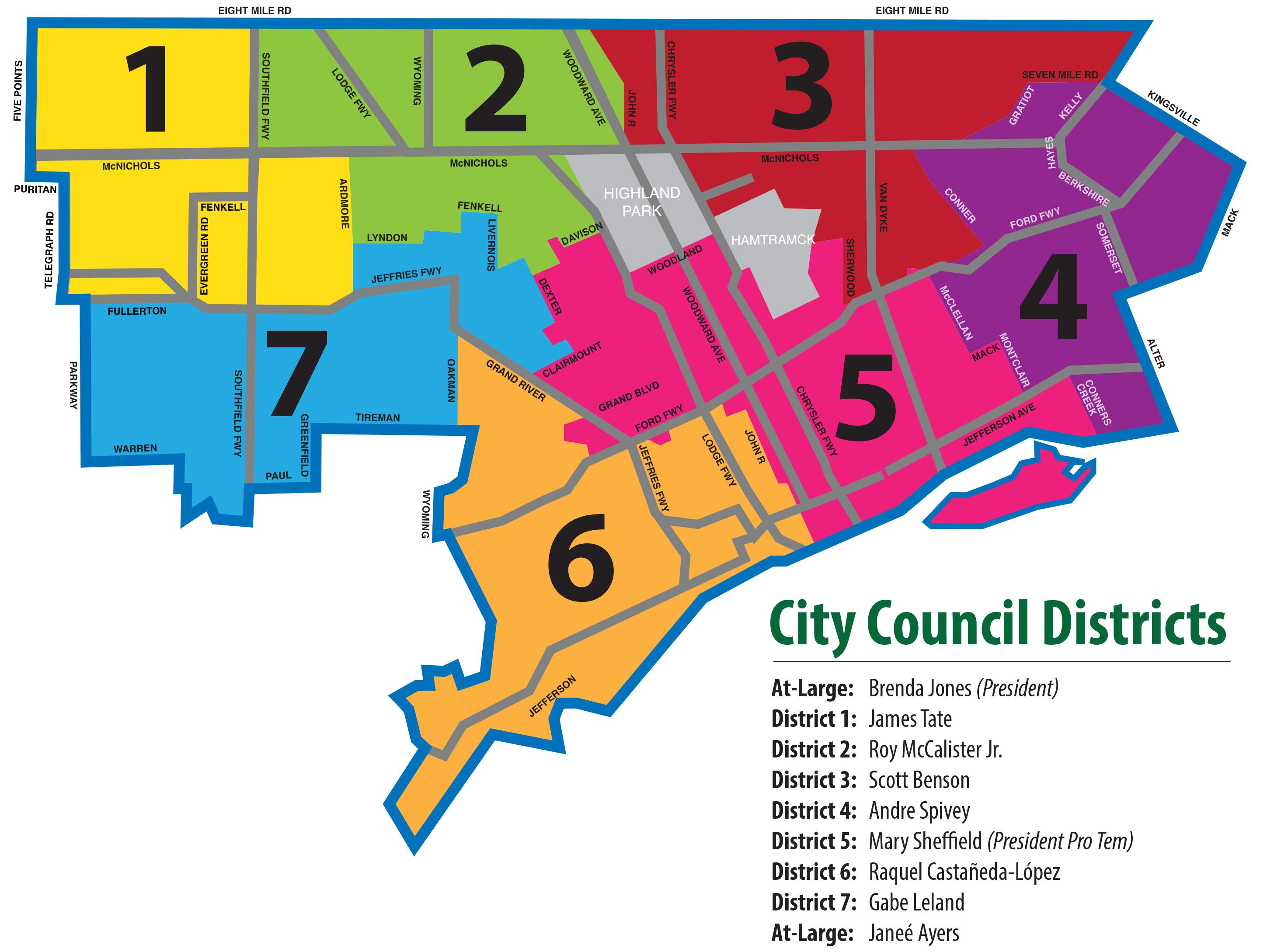Detroit City Council District Map