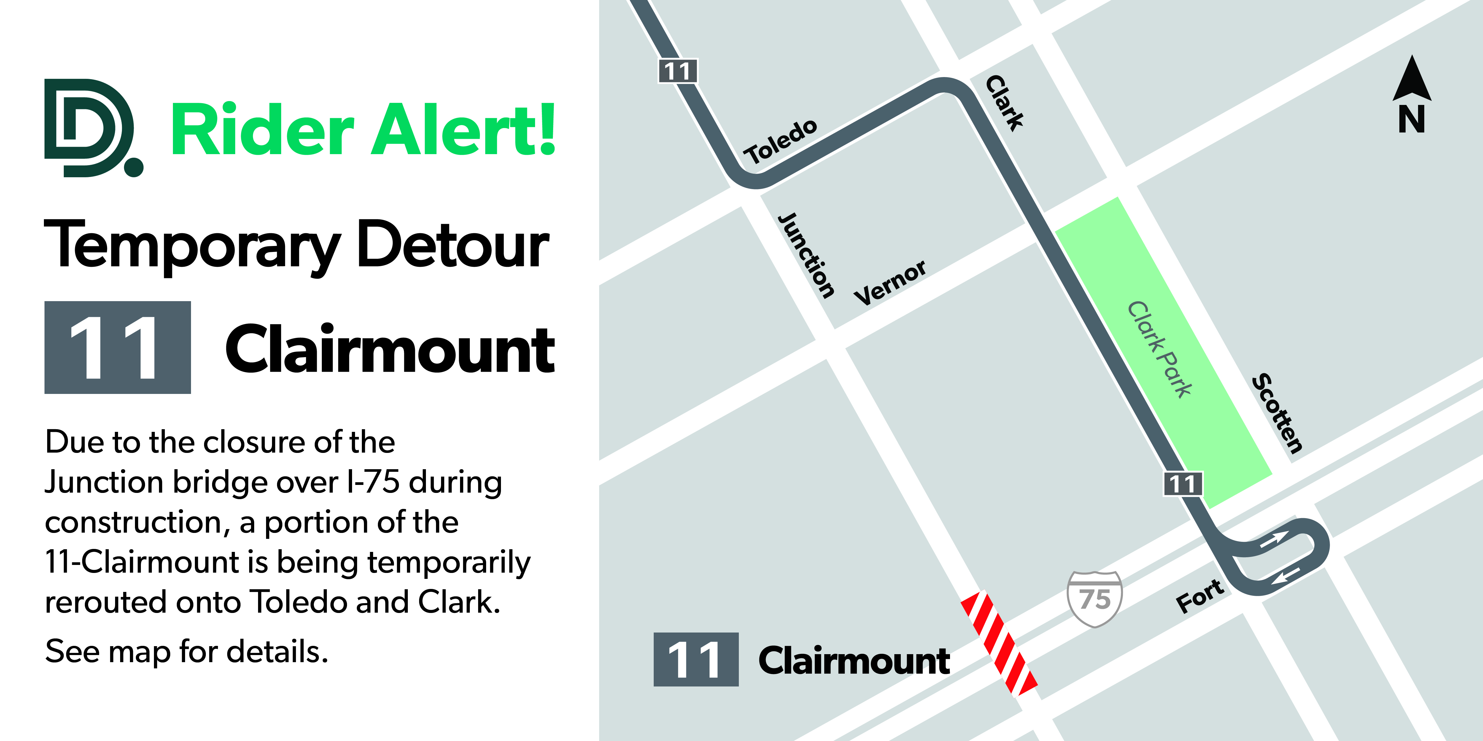 Temporary Detour 11 Clairmount