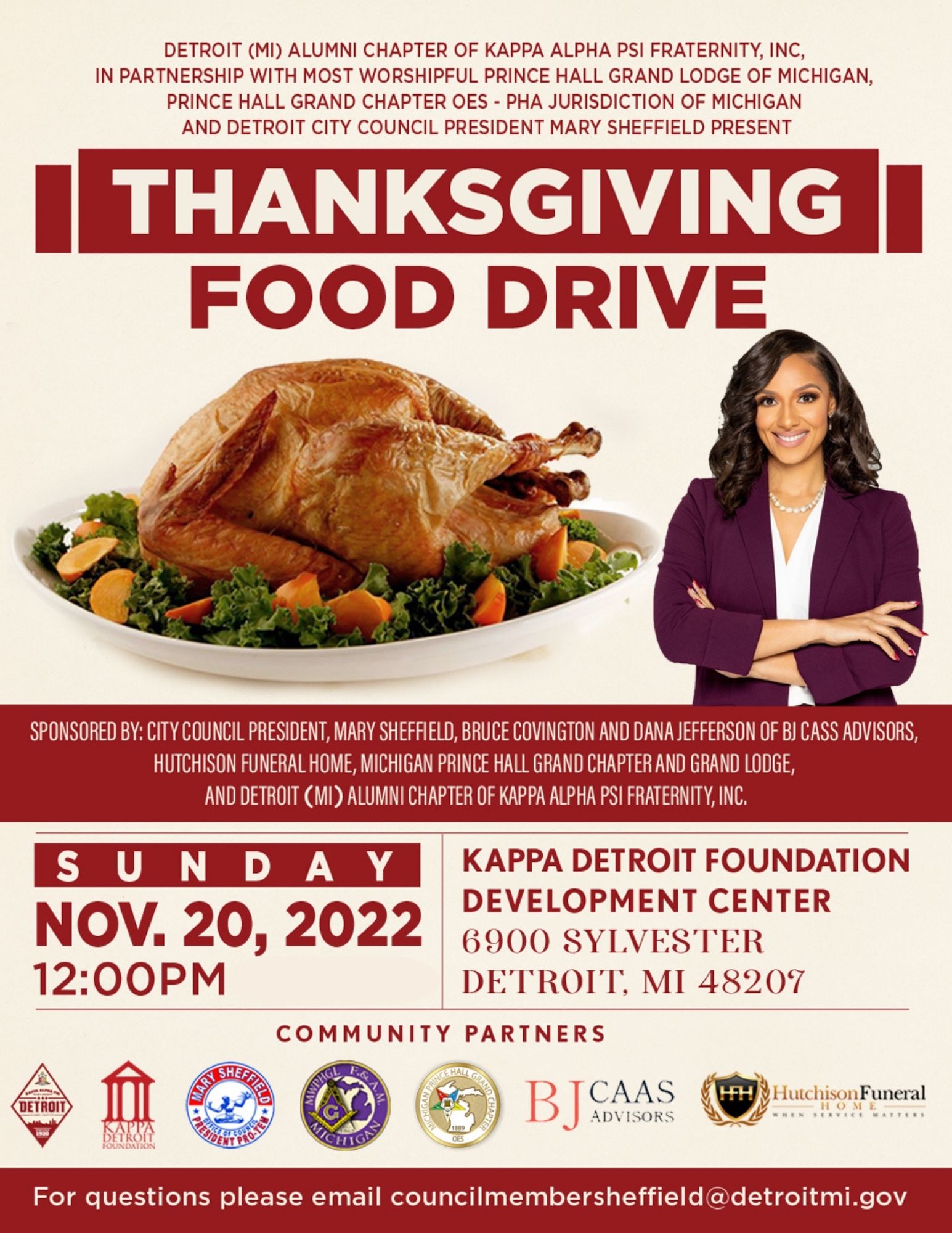 Council President Sheffield to Host Turkey Giveaway on Sunday, November 20th at 12 pm!