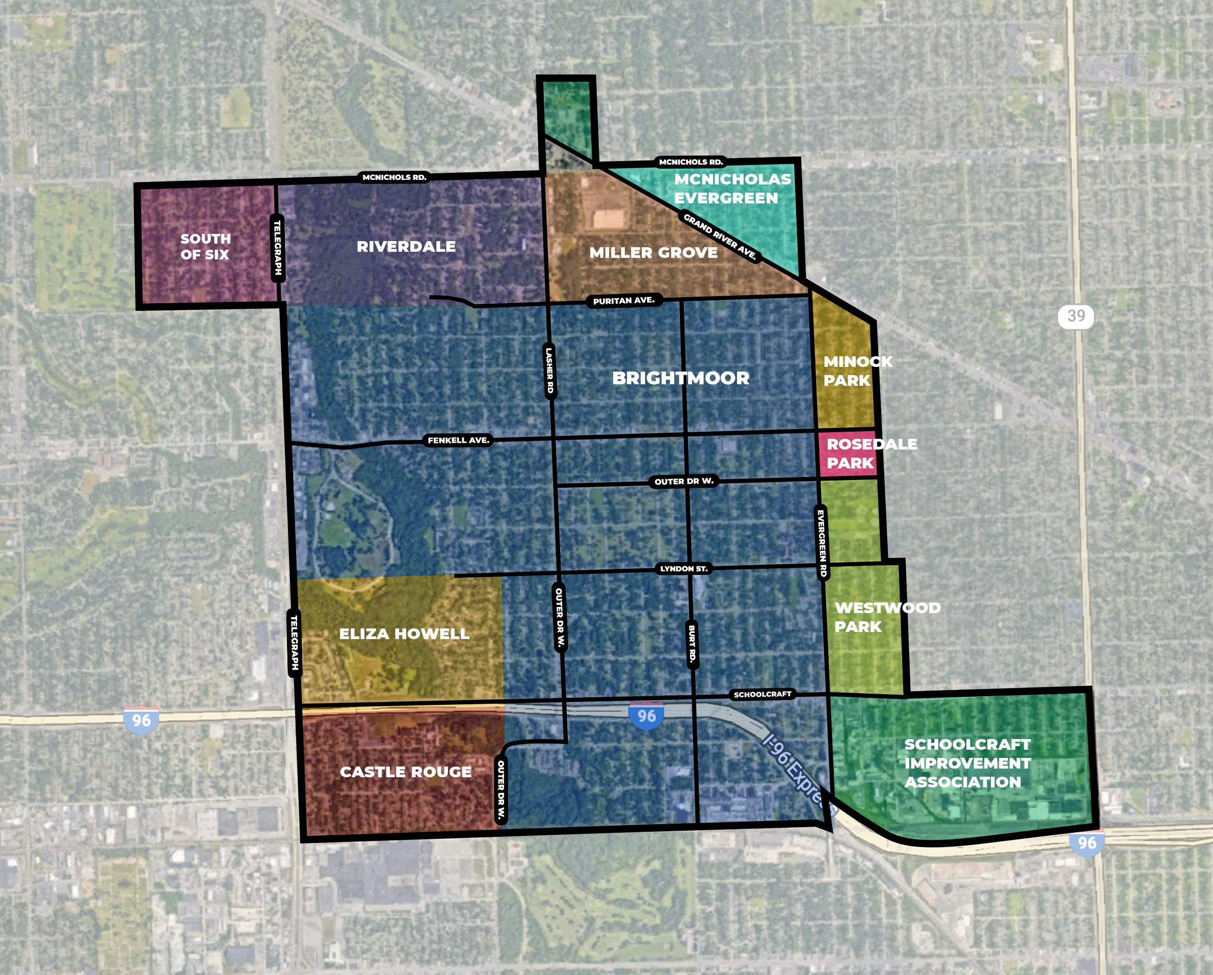 Brightmoor Neighborhood Plan Area map