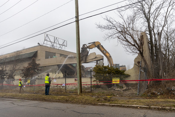 Crews from Detroit-based Adamo Group begin demolition 