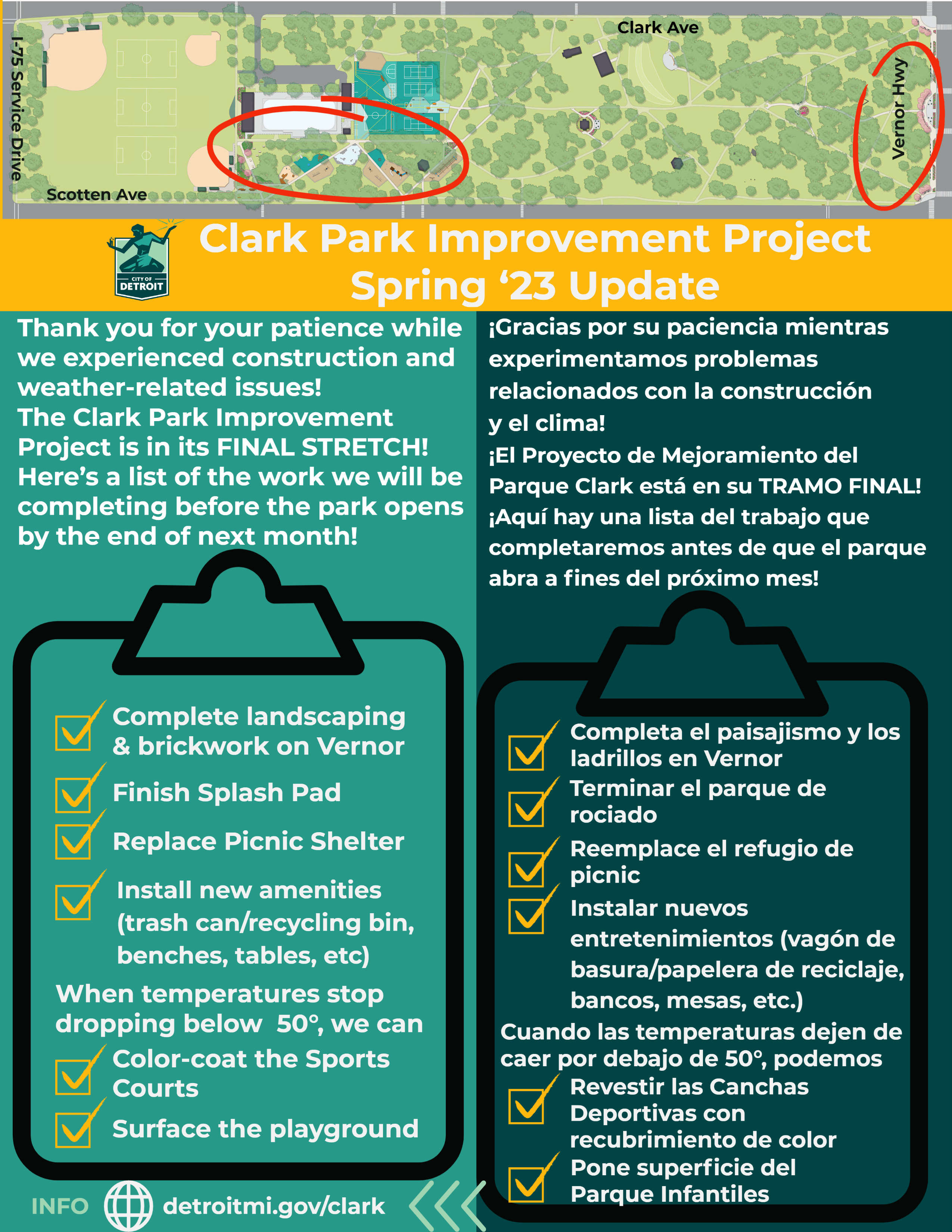 List of things that will be completed at Clark Park before it opens next month