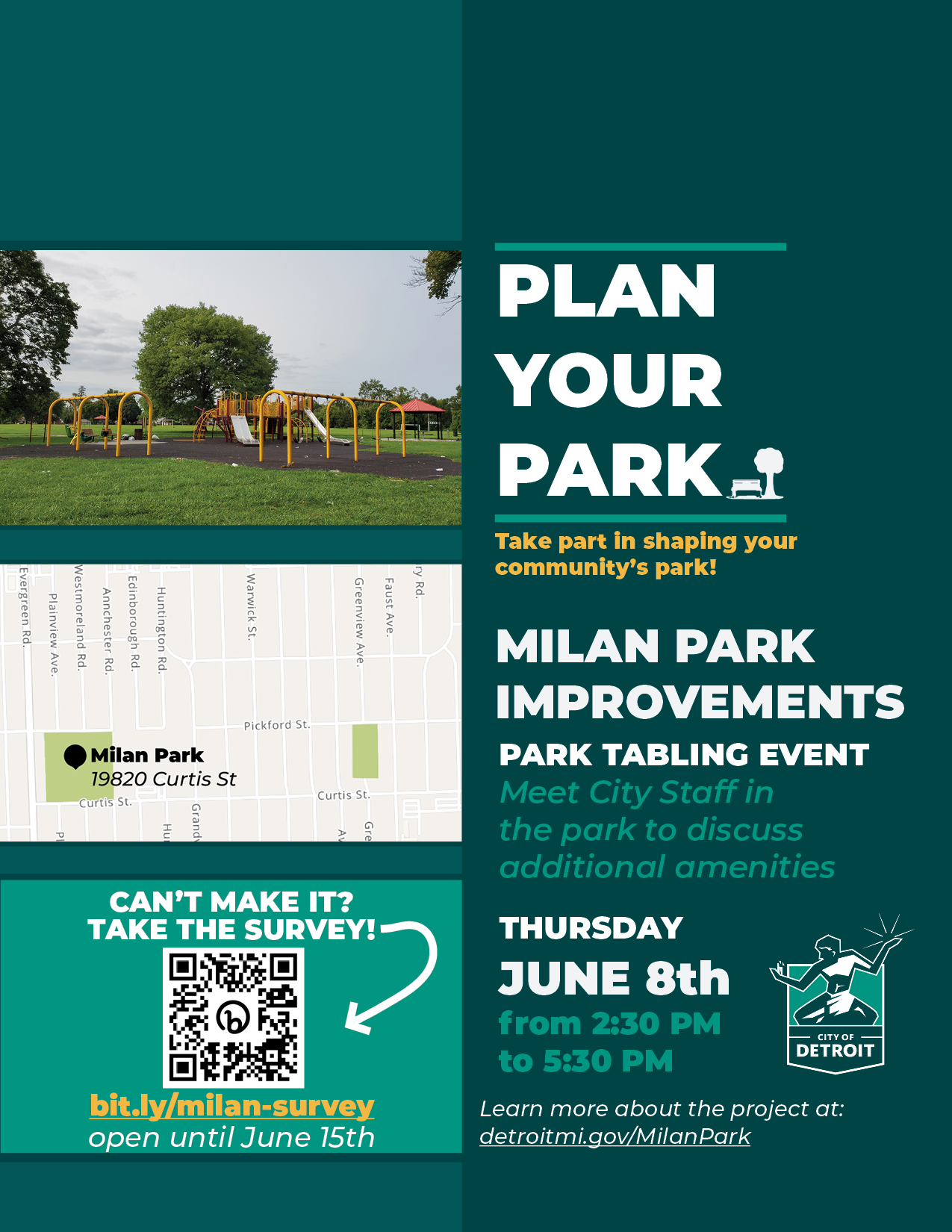 Park tabling event June 8th at 2:30pm to 5:30pm