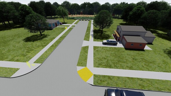 Rendering of Blackstone Street after stormwater installation and street vacation.