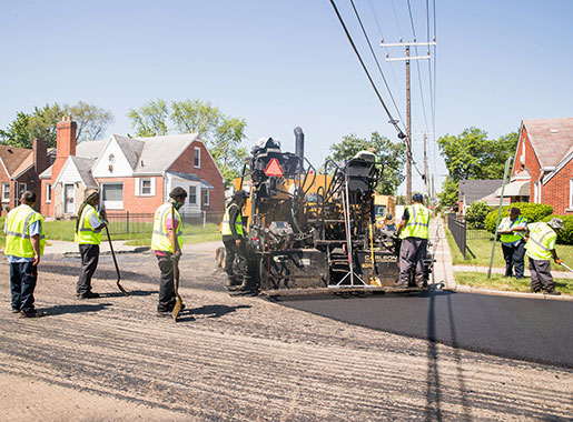Street construction and sidewalk repairs underway