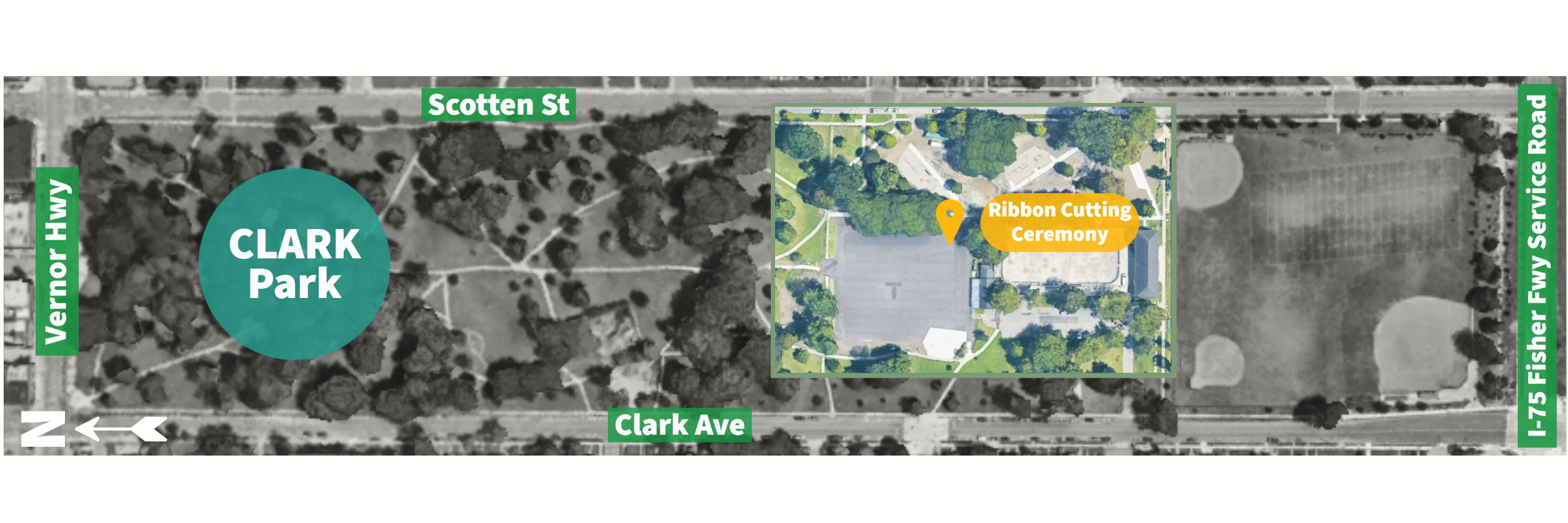 Map for Clark Ribbon Cutting