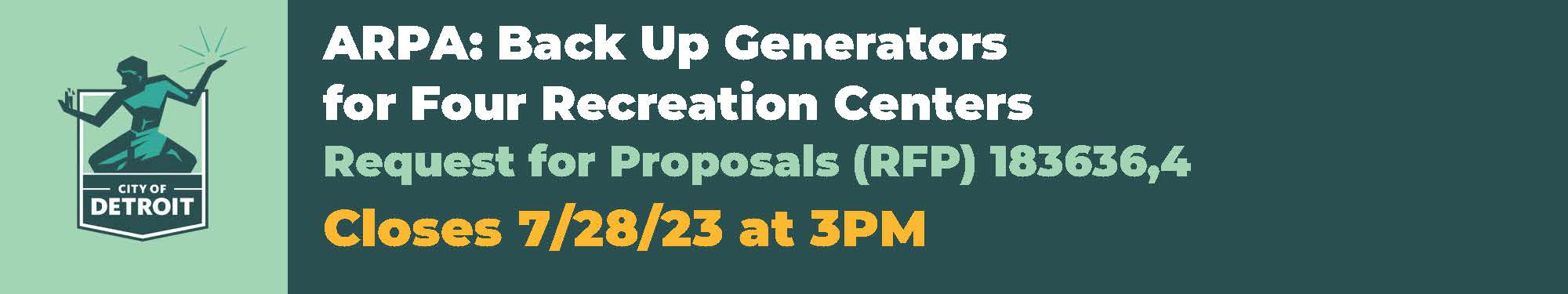 Take Part: ARPA: Back Up Generators for Four Recreation Centers