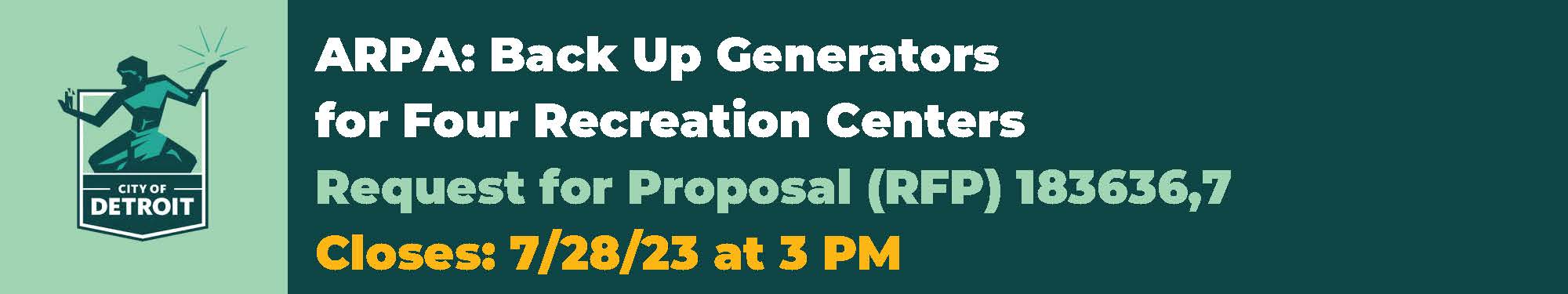 Take Part: ARPA: Back Up Generators for Four Recreation Centers