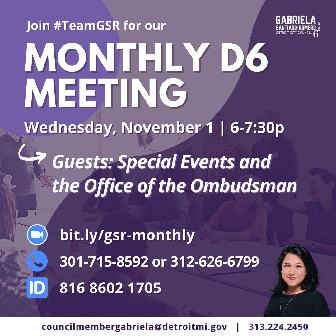 D6 Monthly Meeting November
