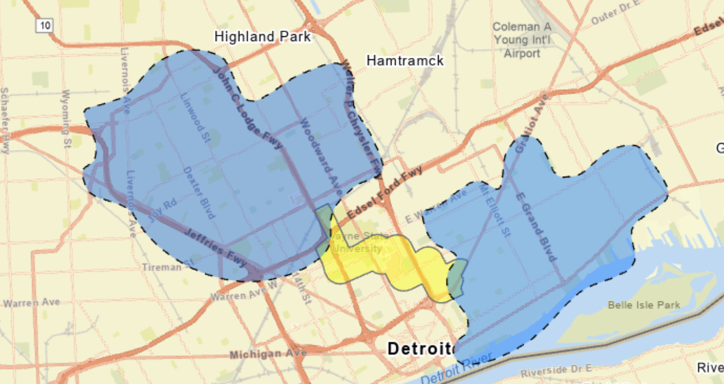 Detroit ADS neighborhood deployment map