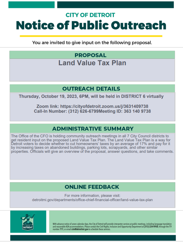 D6 Land Value Tax Plan meet