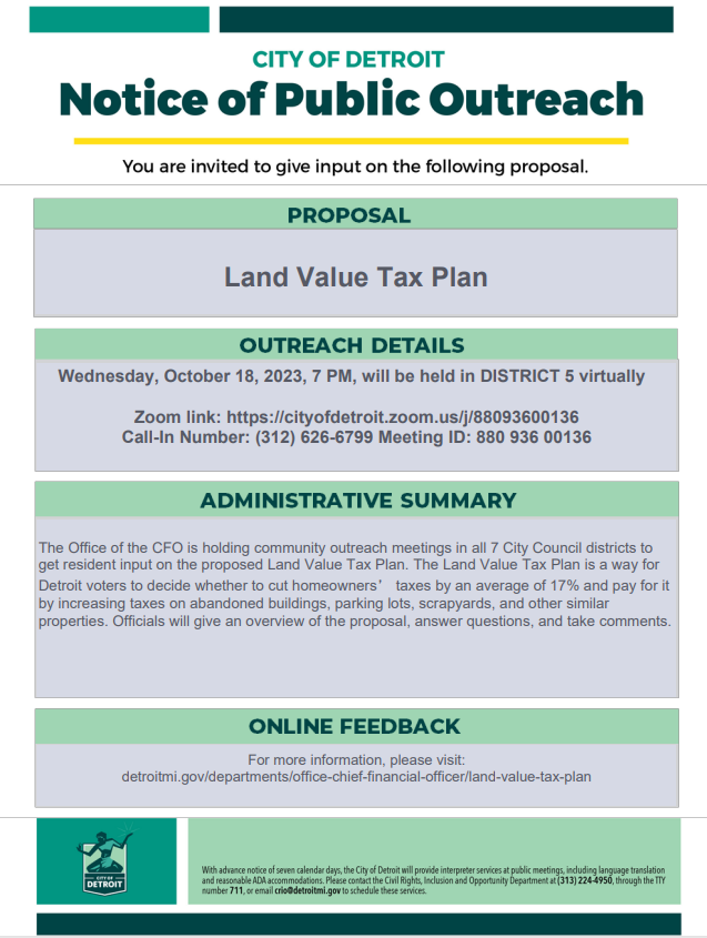D5 Land Value Tax Plan meet