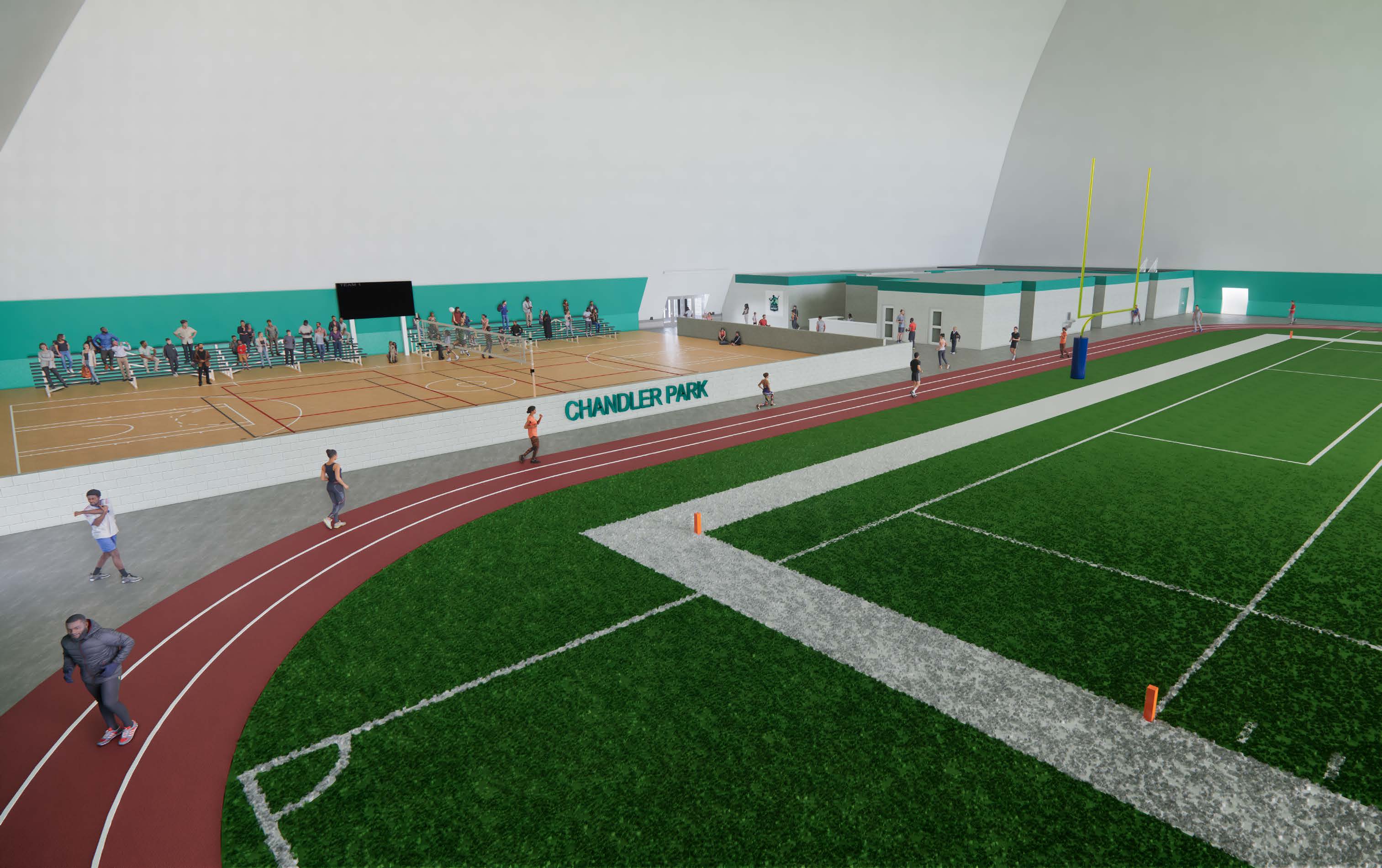Interior rendering of the new rec facility coming to Chandler Park