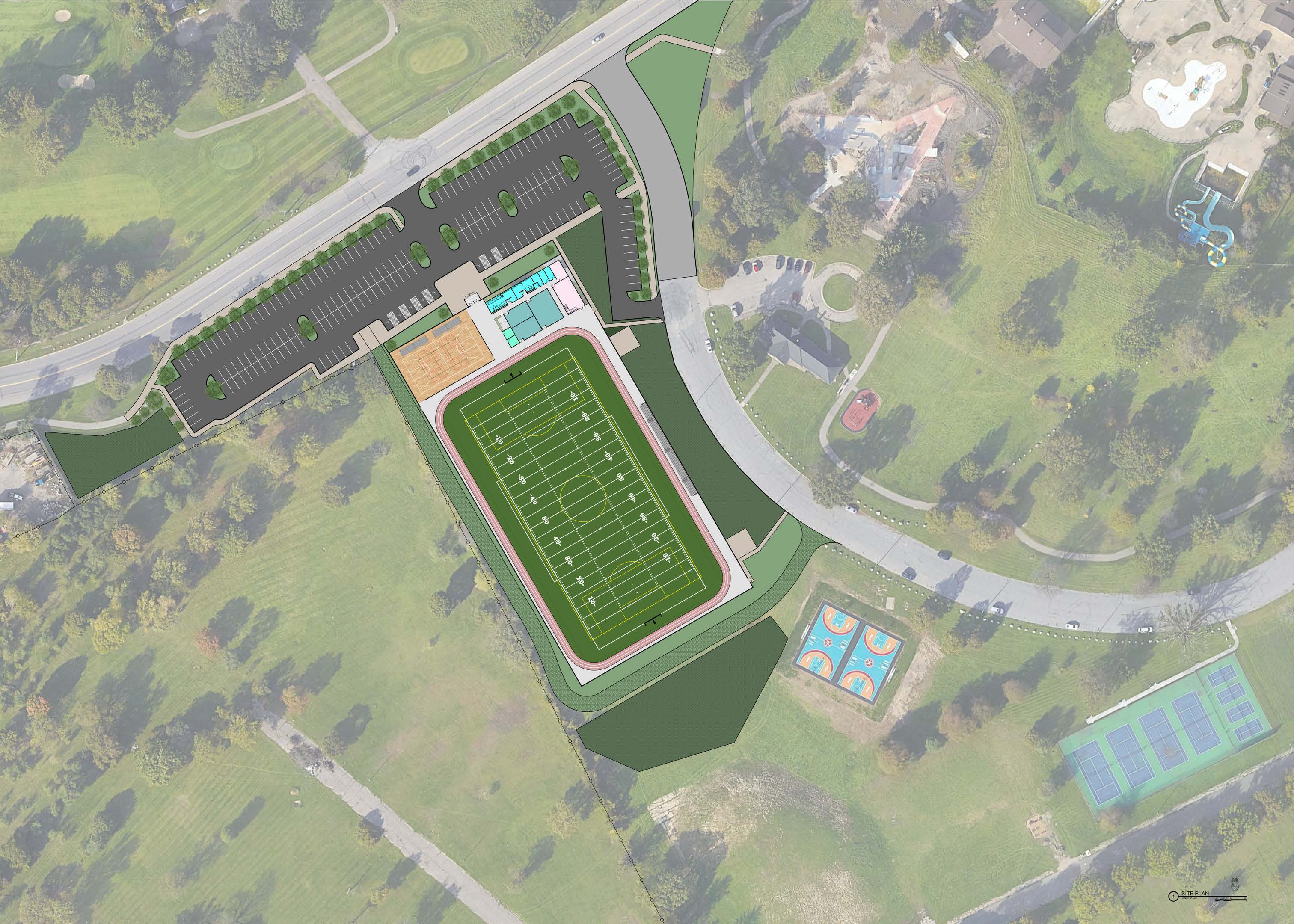 Site plan for the new rec facility at Chandler Park