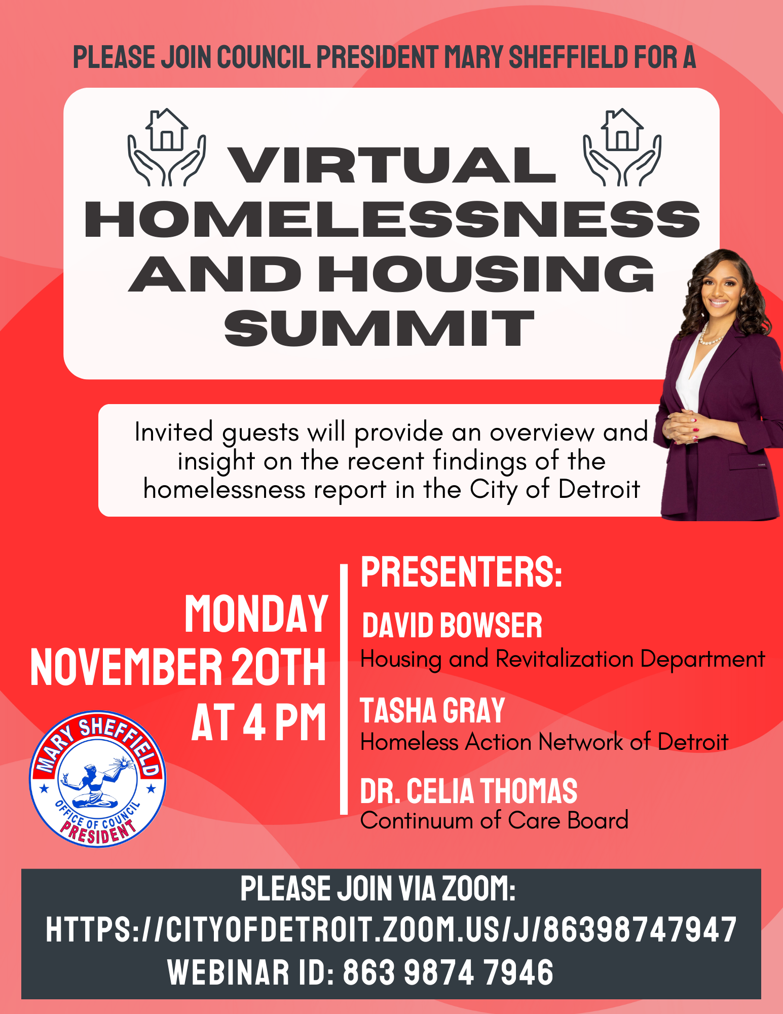 Council President Sheffield to Host Virtual Homelessness and Housing Summit