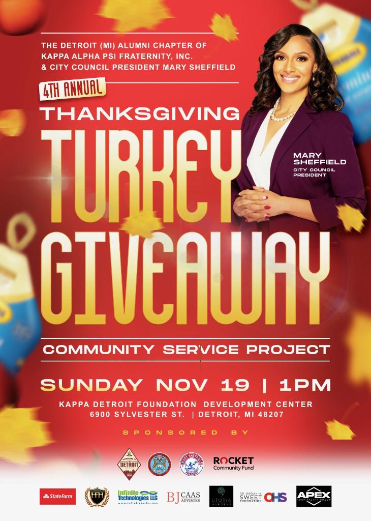 Council President Sheffield to Host 4th Annual Turkey Giveaway on Sunday, November 19th at 1 pm