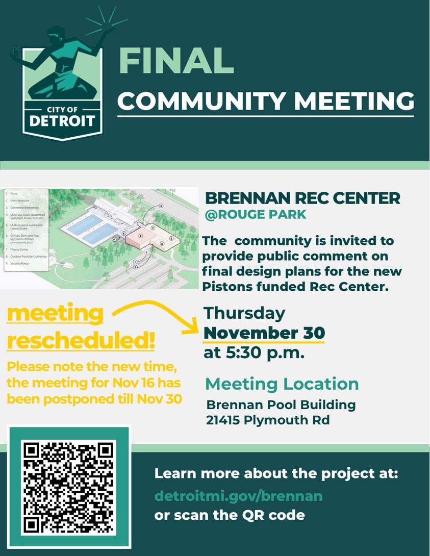 Brennan Rec Center meeting rescheduled