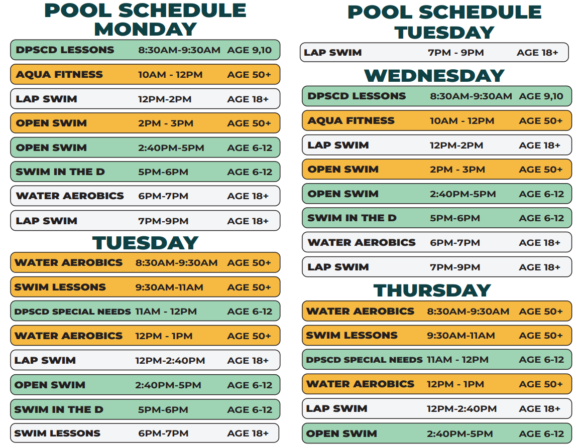 Heilmann Winter Pool Schedule 2024
