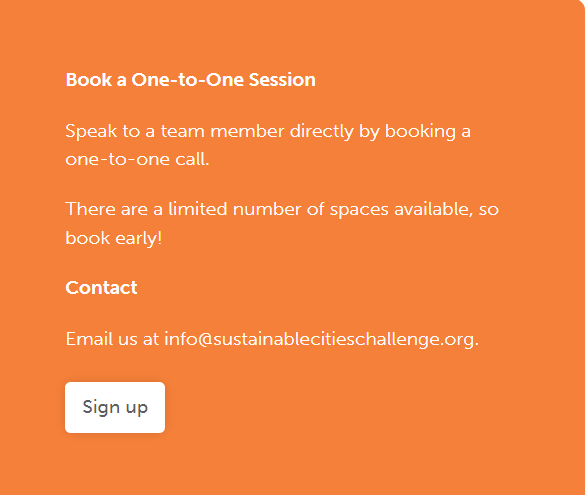 Sustainable Cities Challenge Sign Up 
