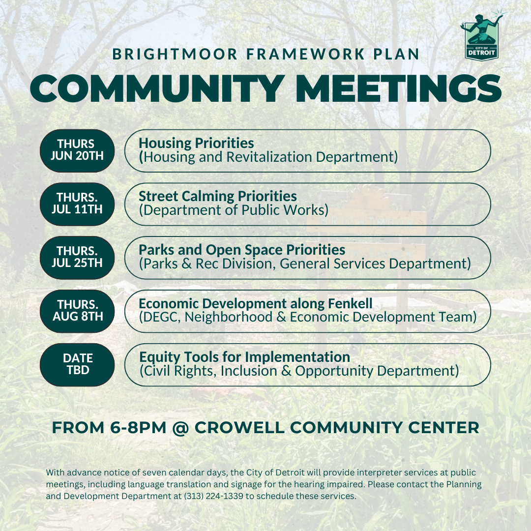 Brightmoor Housing Priorities Community Meeting with the Housing and Revitalization Department