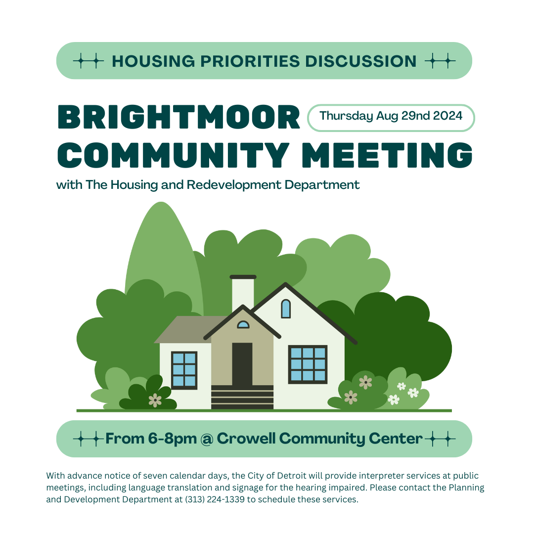 Brightmoor Housing Priorities Community Meeting with the Housing and Revitalization Department