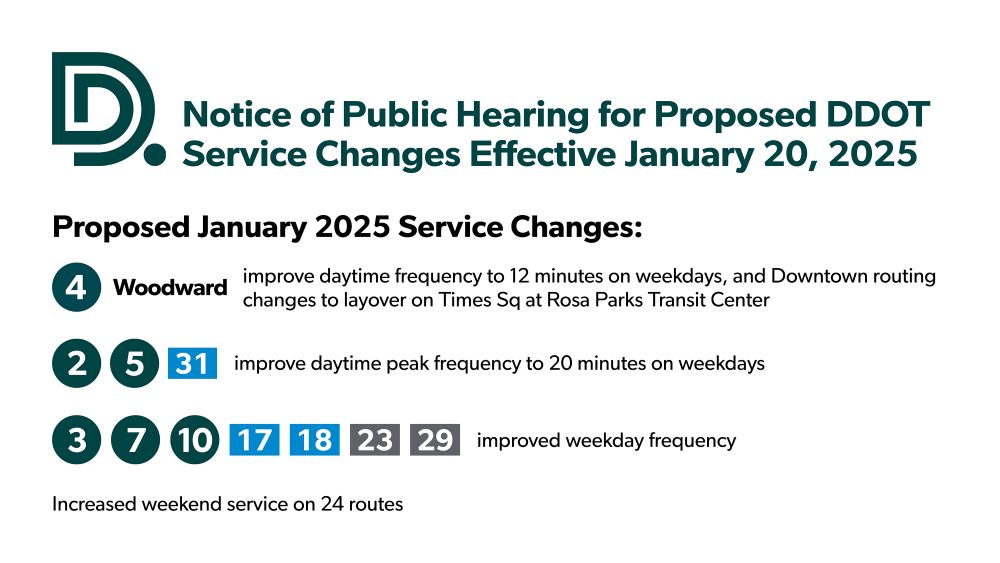 DDOT Public Hearing for Proposed Service Changes Effective January 20 2025