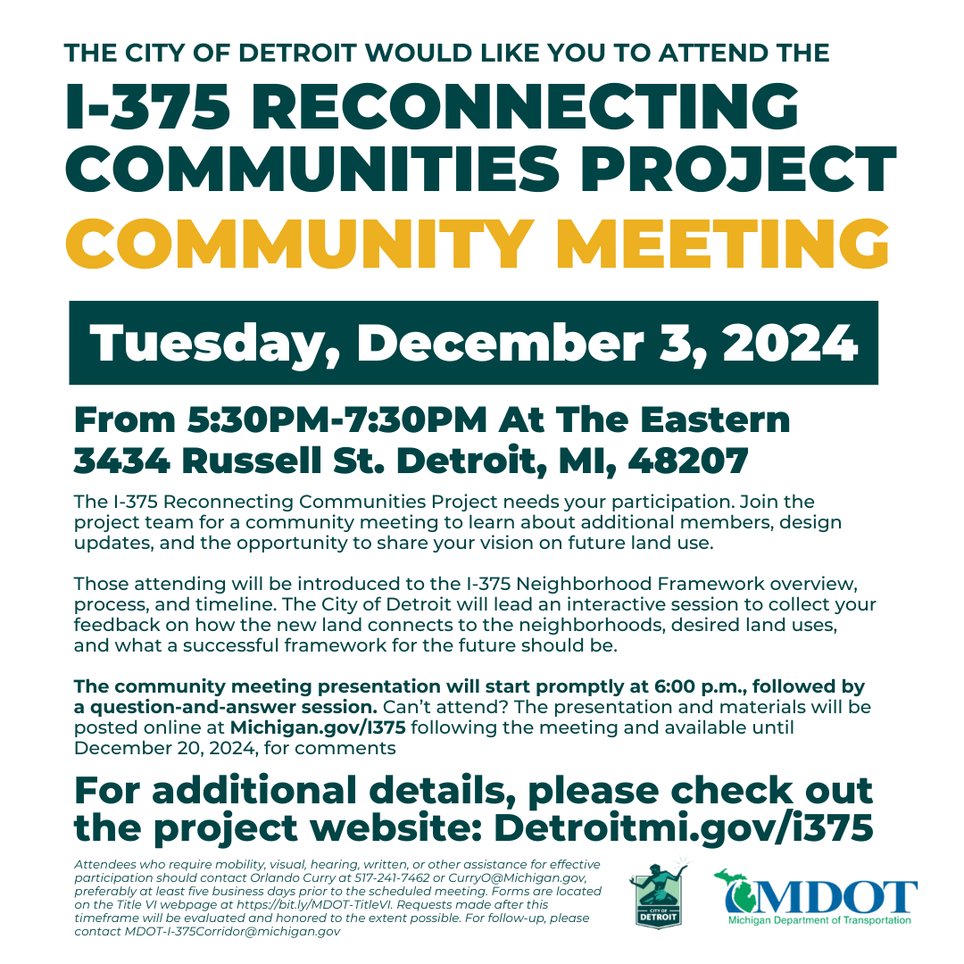 I-375 Community Meeting Dec 3rd 2024