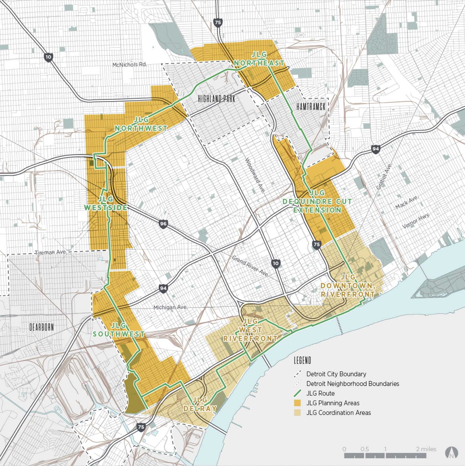 Joe louis greenway map - dec 2024