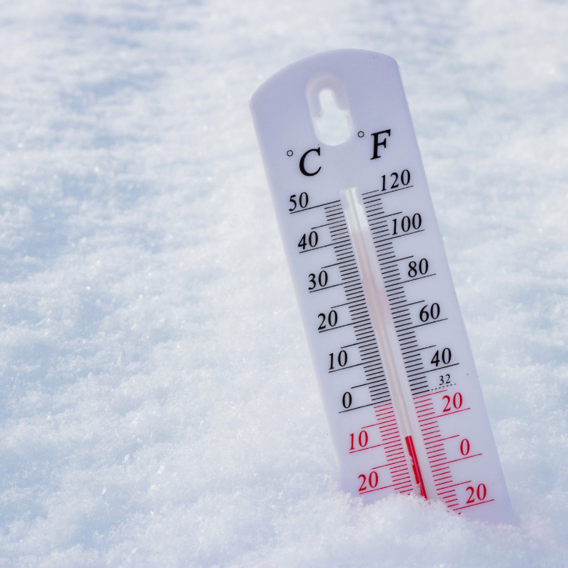 thermometer in snow