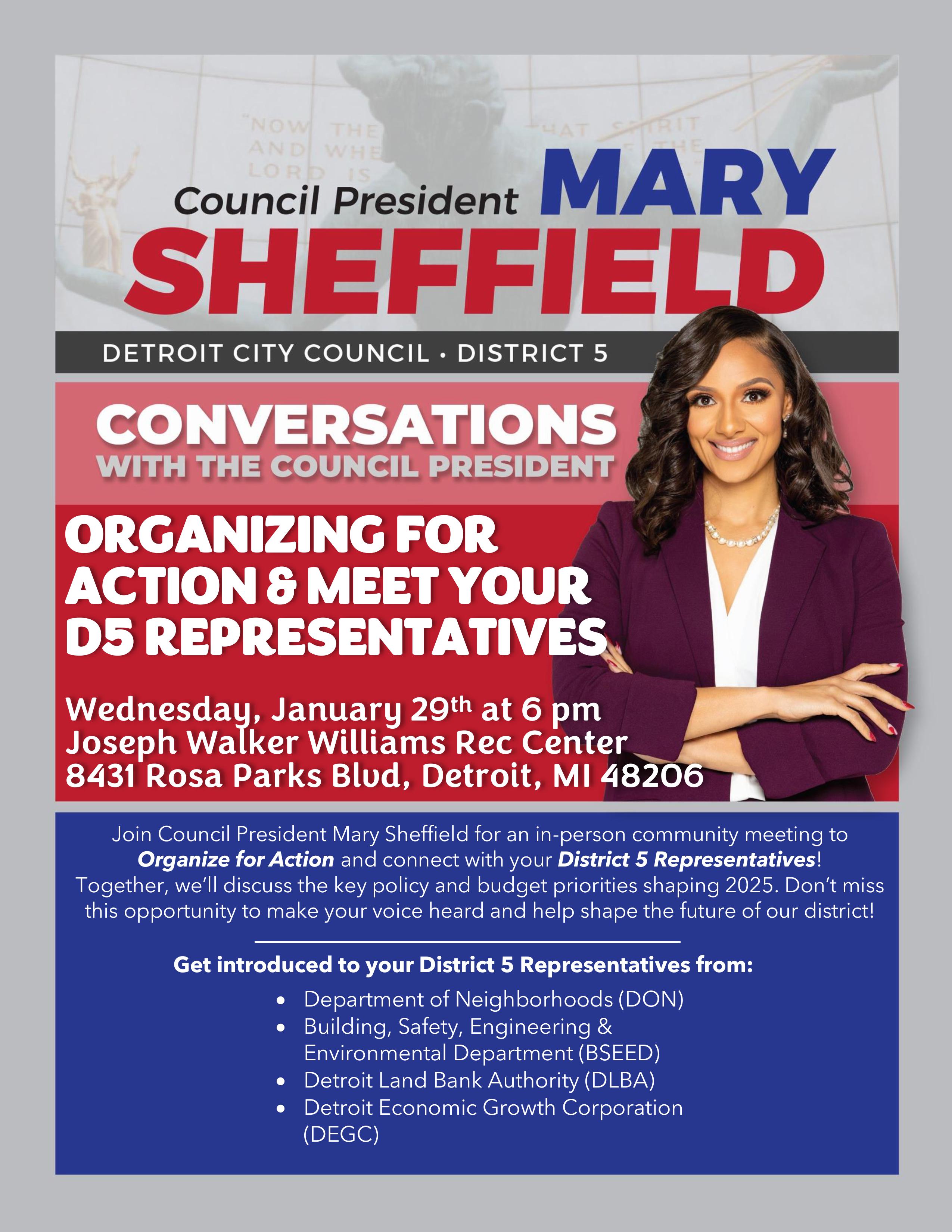 Conversations with the Council President: Organizing for Action &amp; Meet Your D5 Representatives
