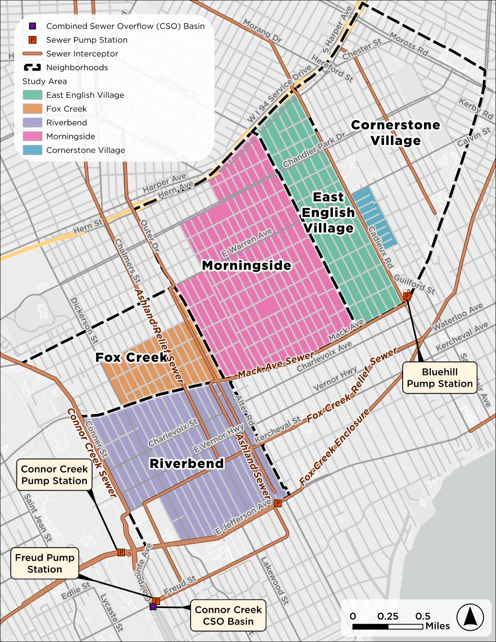 East Side Resiliency Study Neighborhood Map