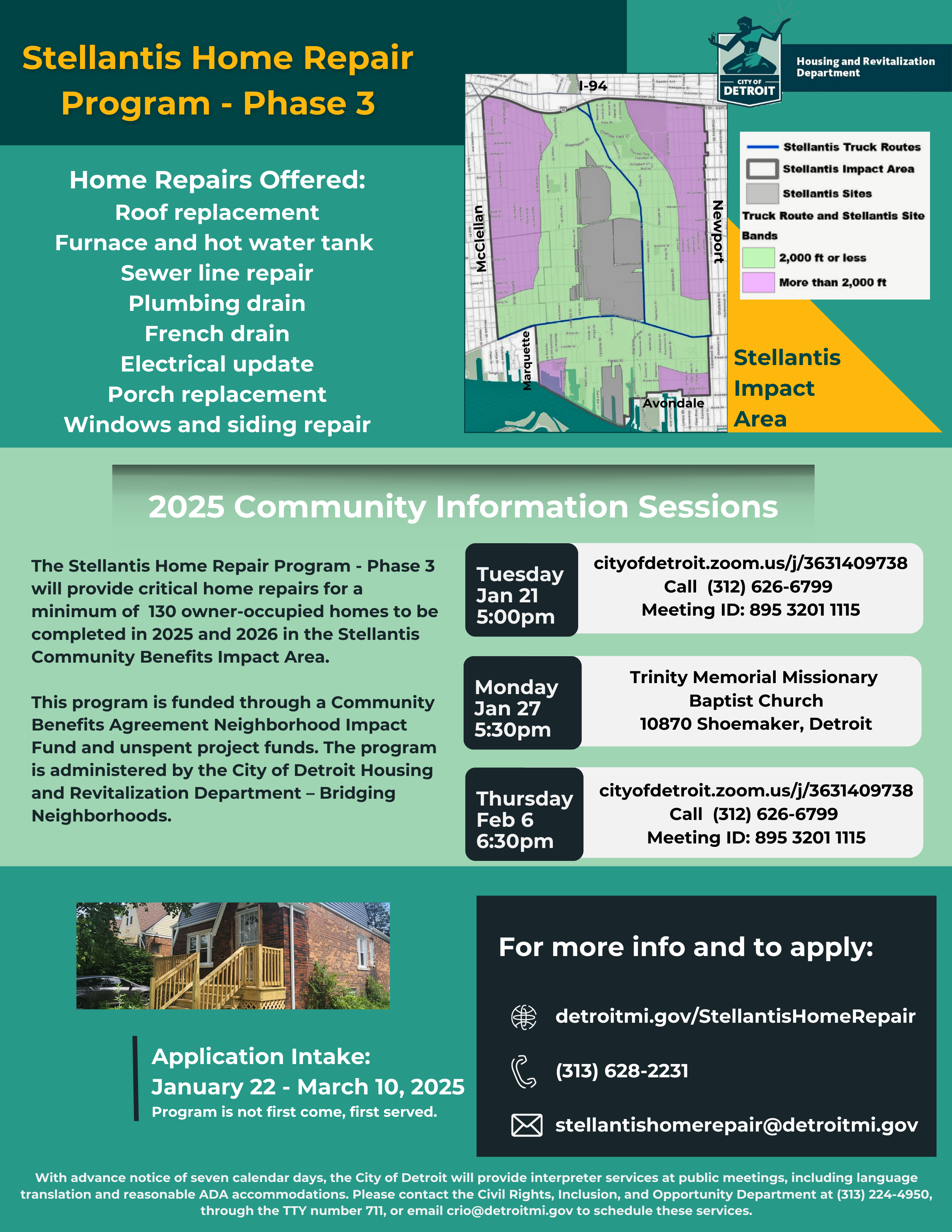 Stellantis Home Repair Program Phase 3 Informational Flyer