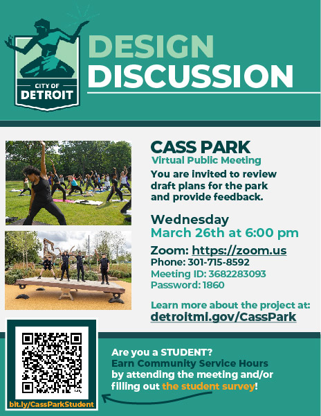 Join us March 26th at 6pm on Zoom to discuss draft designs for the park.