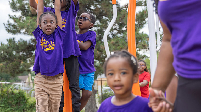 kids in camp shirts