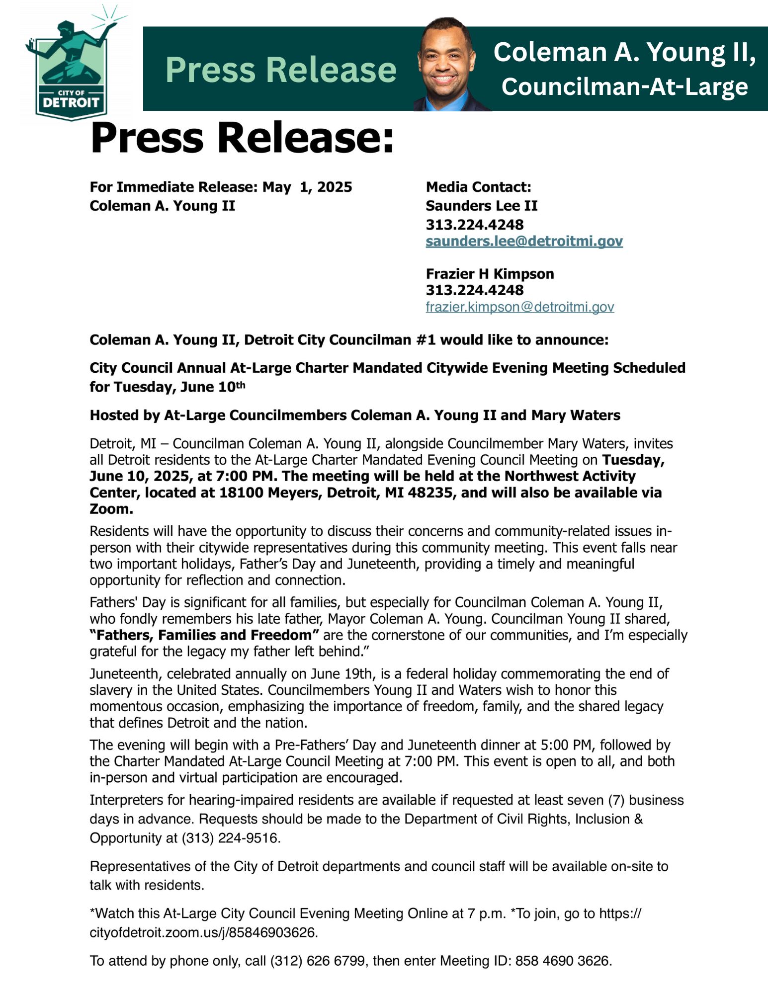 Council At Large meeting - June 2025