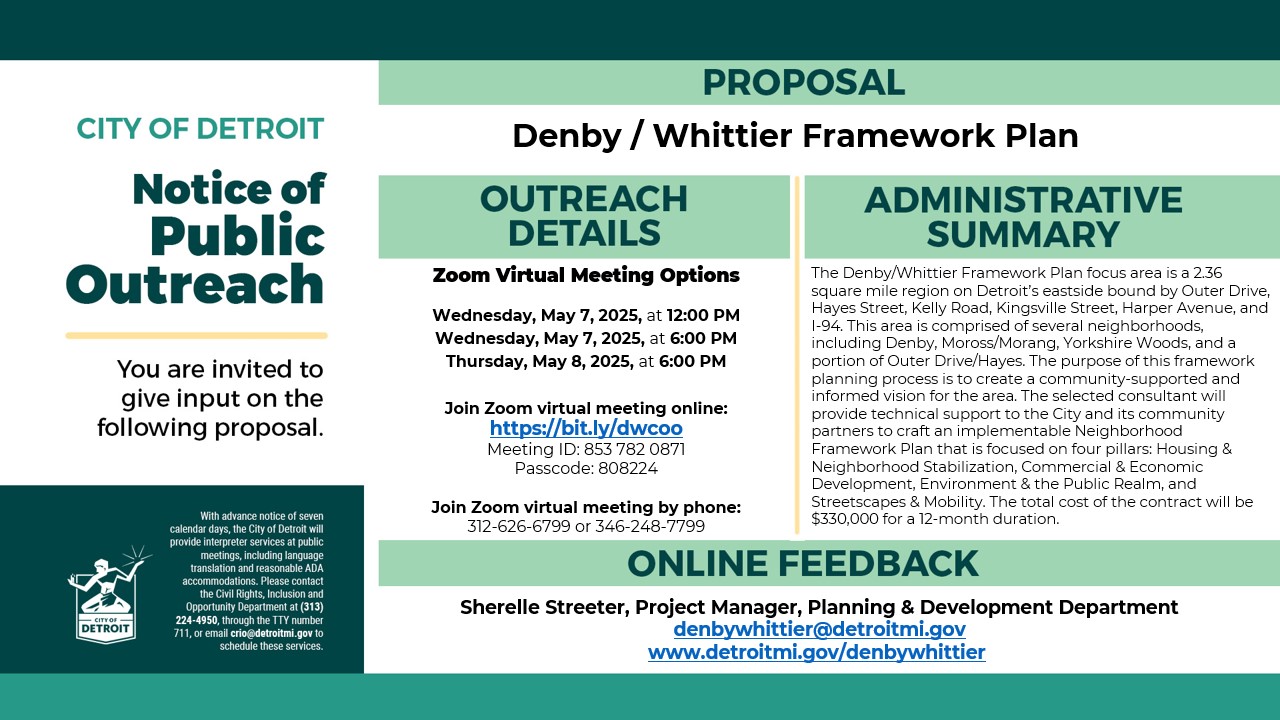 COO Denby Whittier Framework Plan