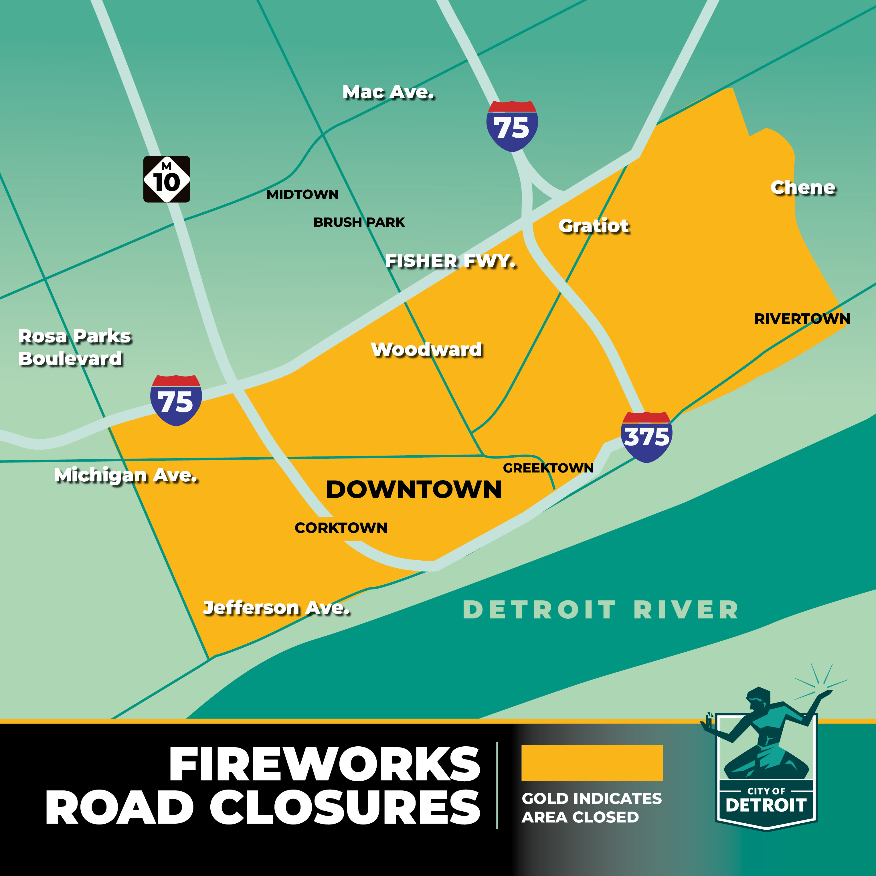 Fireworks Road Closures 1080 x 1080