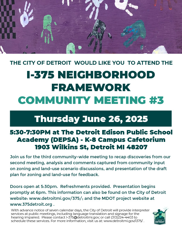 I-375 Community Meeting #3 Flyer