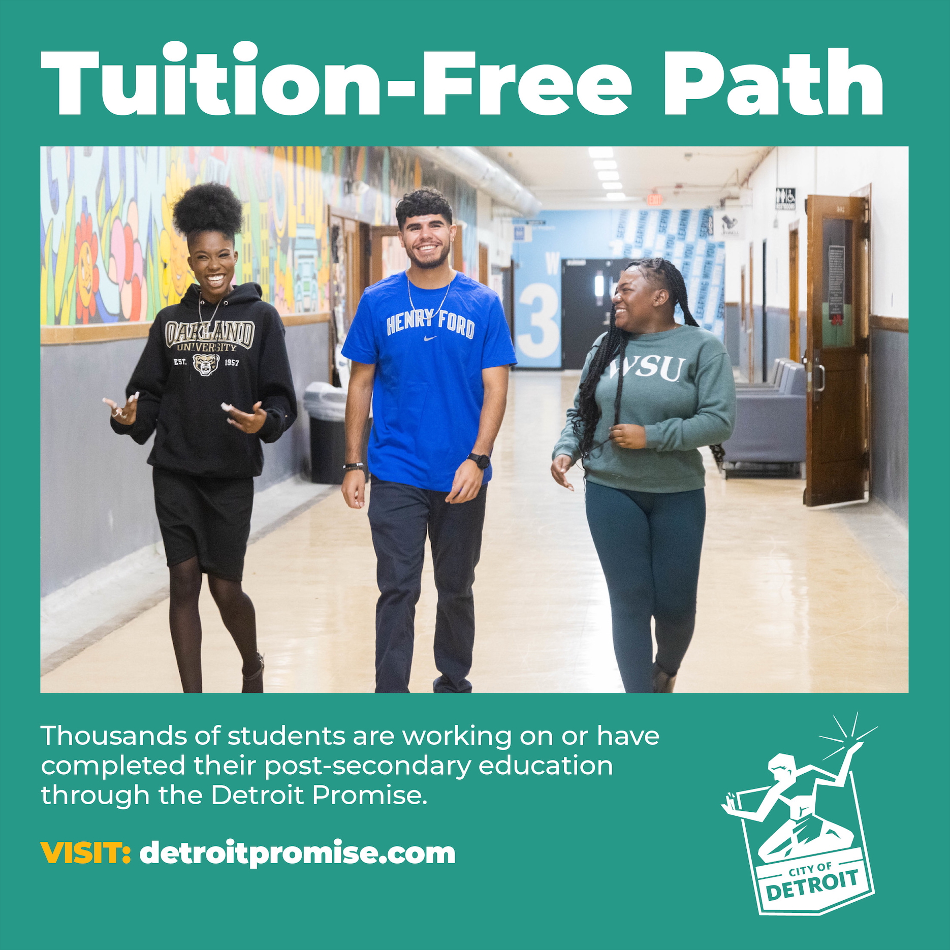 College can be free because you live in Detroit!