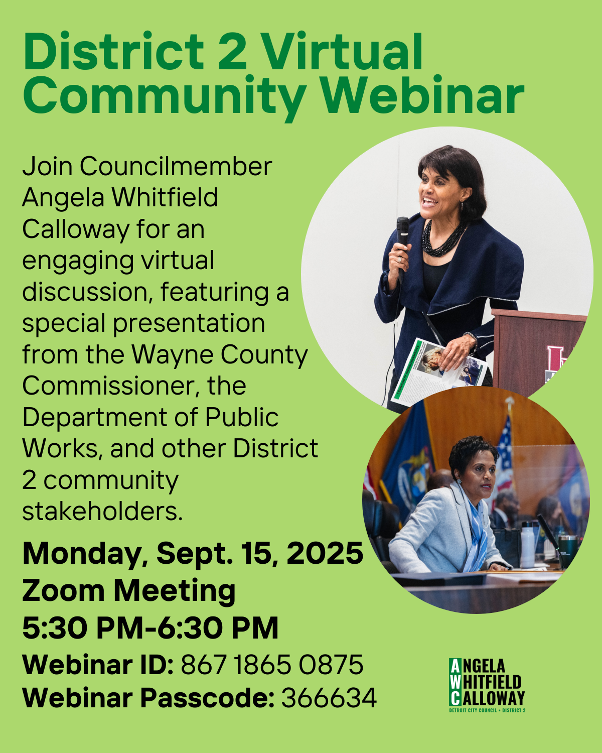 District 2 Community Webinar Whitfield Calloway
