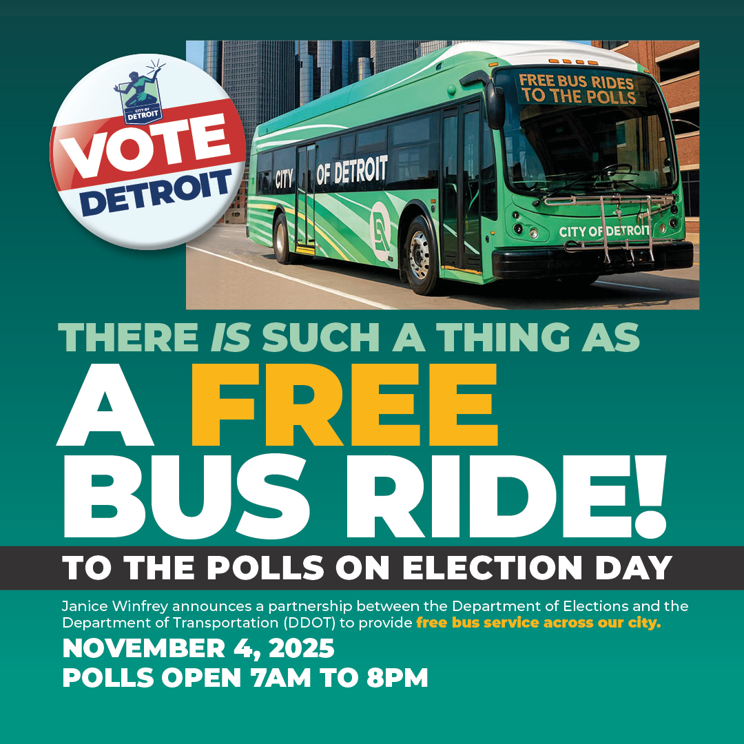 Janice Winfrey announces a partnership between the Department of Elections and the Department of Transportation (DDOT) to provide free bus service