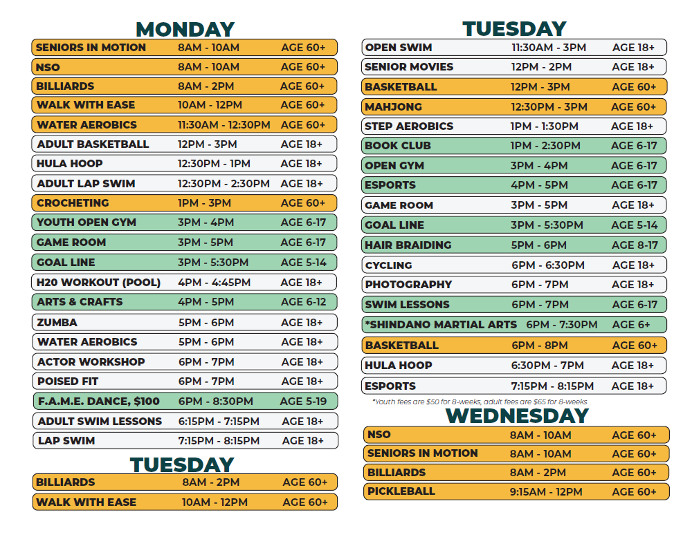 Northwest Activities Center Winter 2026 Update (M-W)
