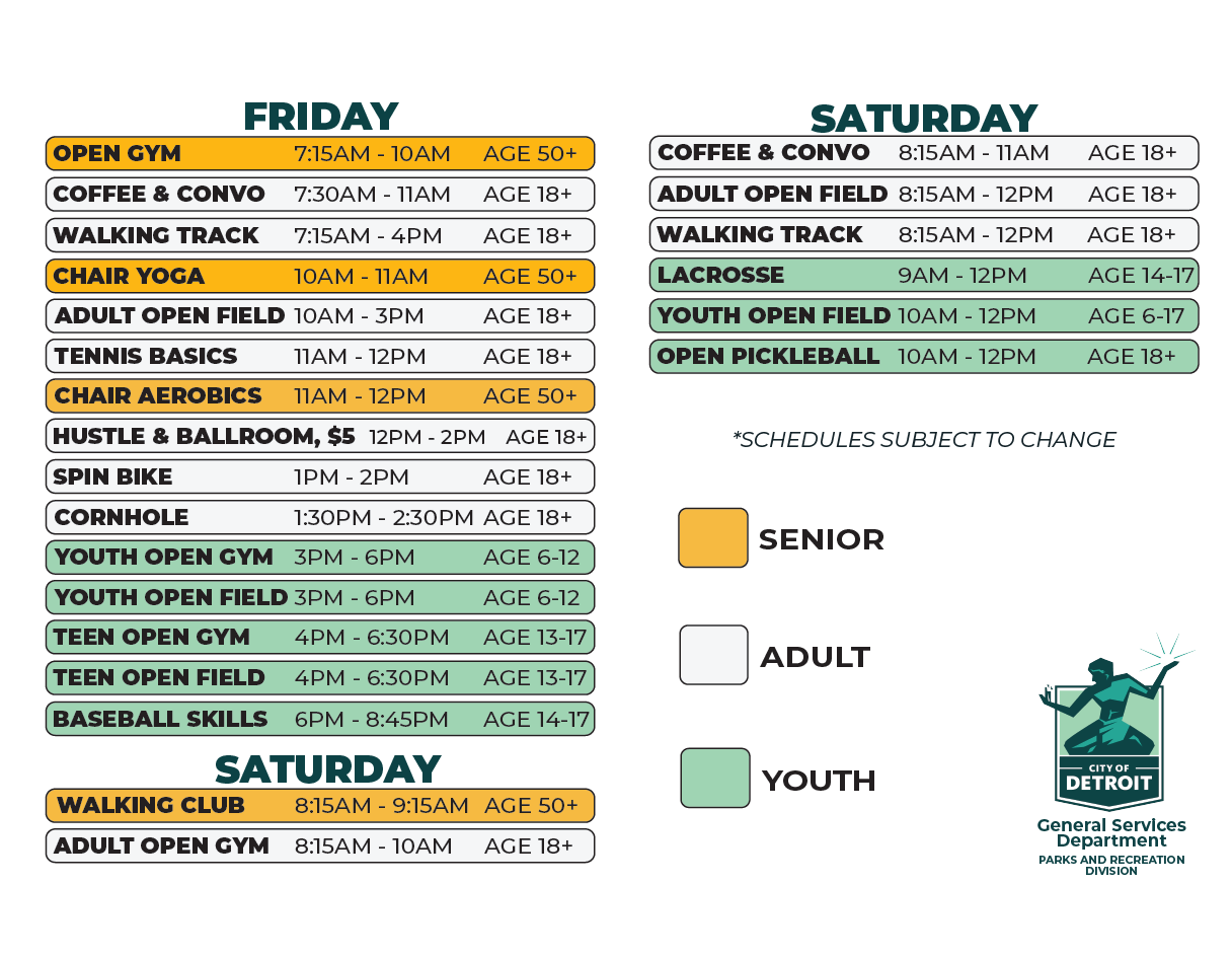 Chandler Friday and Saturday schedule