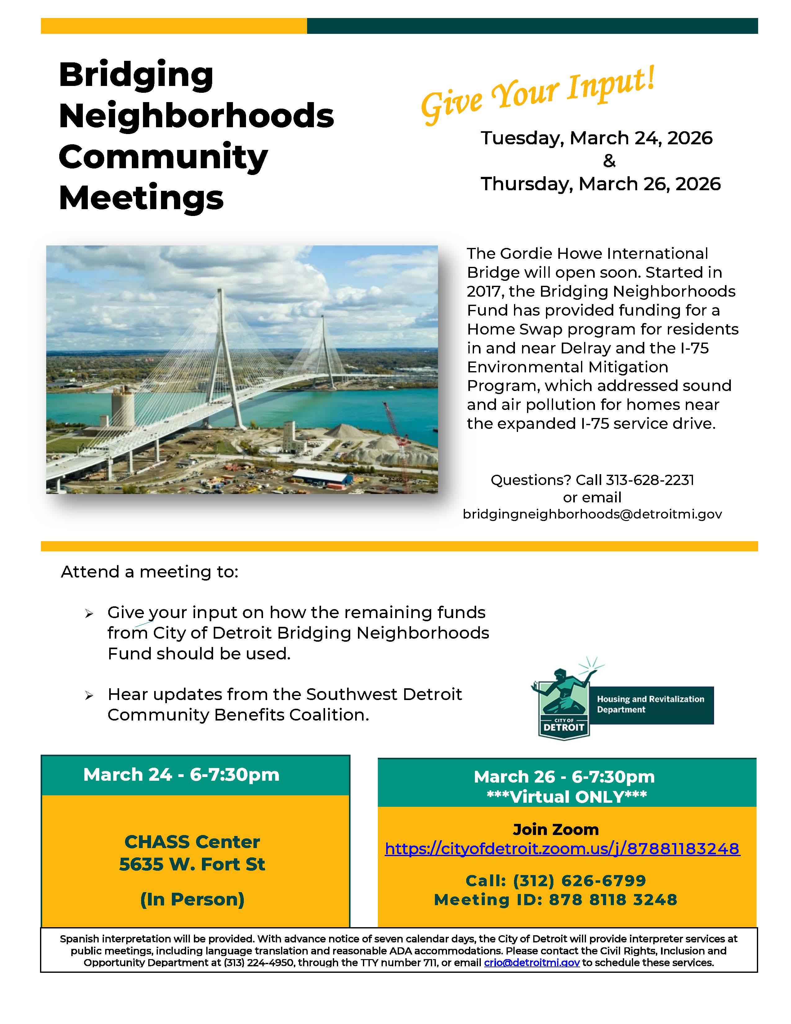 Bridging Neighborhoods Community Meeting