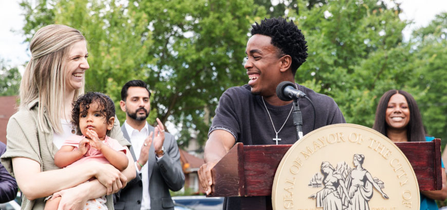 Father, mother and daughter