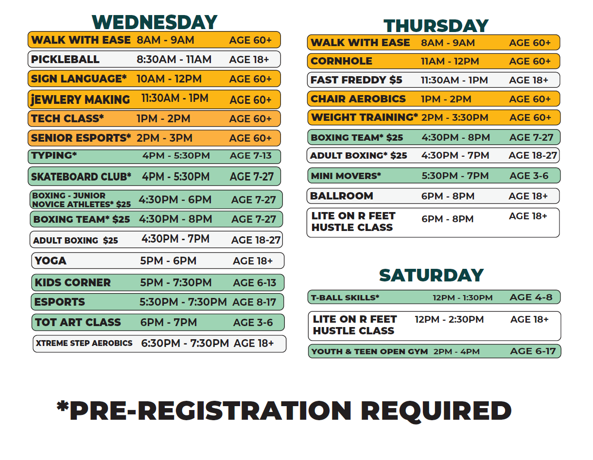 ABC - Spring 2026 schedule (Wednesday, Thursday and Saturday)