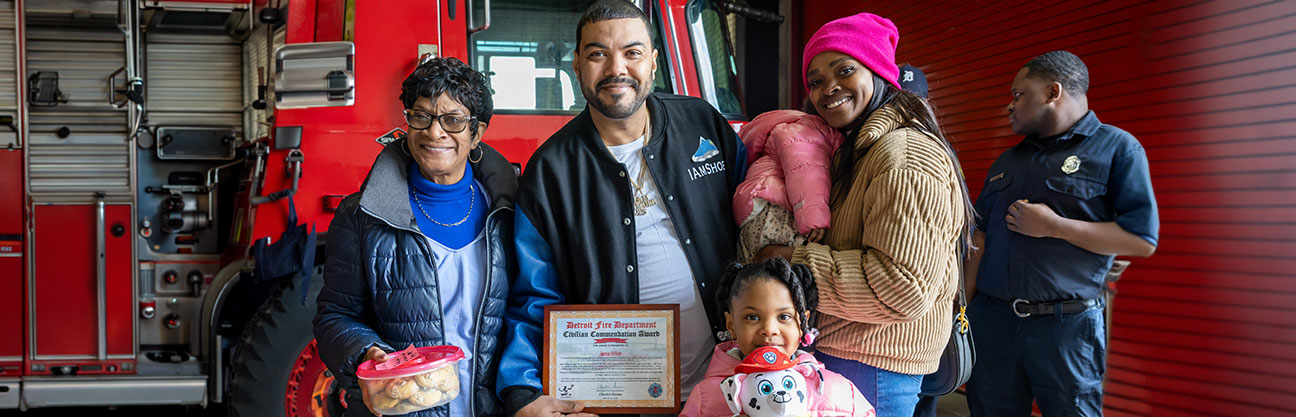 family in the fire station