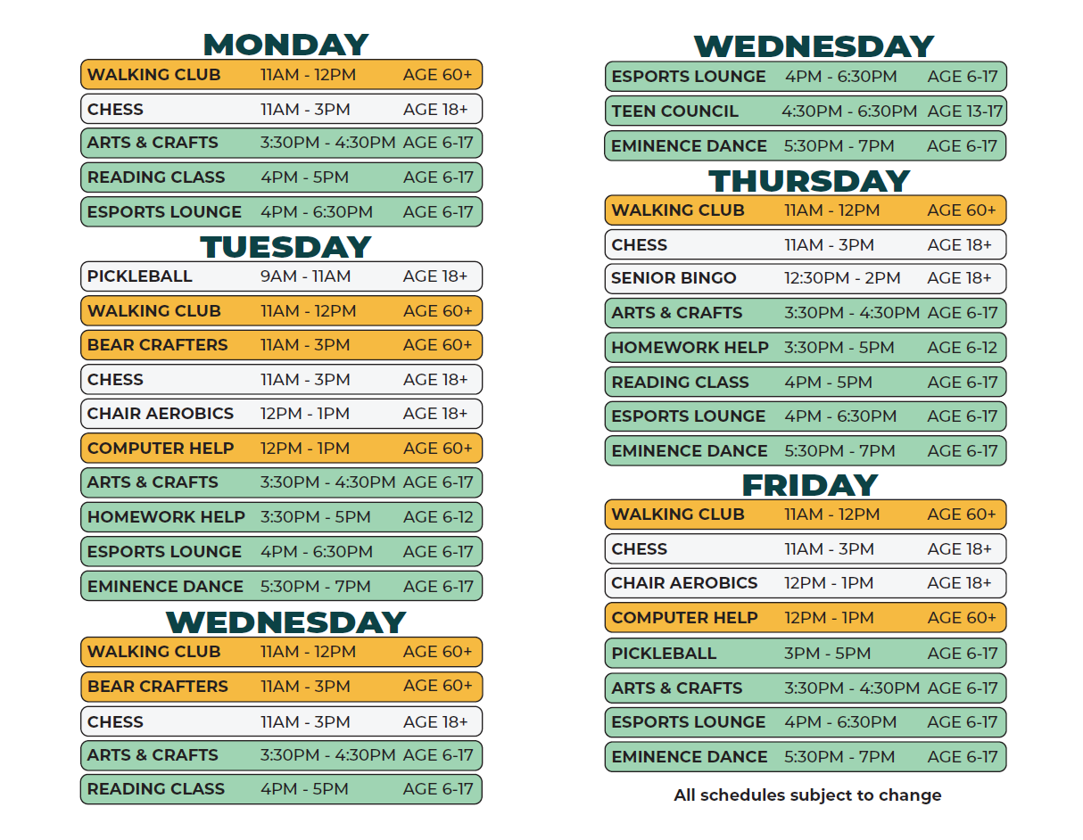 Monday-Friday BFC Spring 2026
